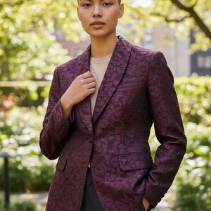 Tahari Plum Textured Women's Blazer